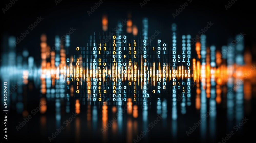 Aufkleber abstract digital waveform display