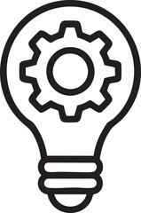 Innovation Light Bulb Icon Outline Gear Technology Creative Idea Engineering Solution Invention Smart Industry Knowledge Development Vector

