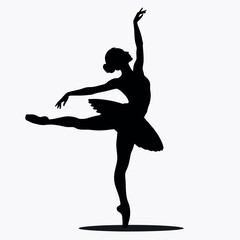 Fototapeta premium Elegant Ballet Dancer Silhouette Vector Illustration for Dance and Performance Art