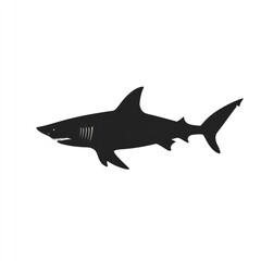 Obraz premium Simple black silhouette of a shark (1)