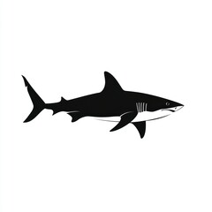 Black and white shark silhouette