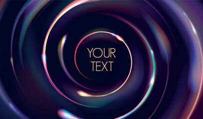 Moving neon lights in a futuristic circular shape, bright light with sparks. Background, wallpaper.