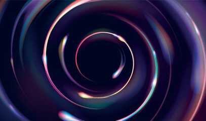 Moving neon lights in a futuristic circular shape, bright light with sparks. Background, wallpaper.