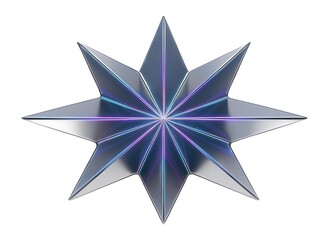 Obraz premium Symmetrical star-shaped platform with radiating laser lines and a mirrored finish.