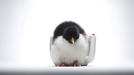 Sleepy Penguin Sipping