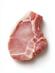 Raw pork chop isolated on white background