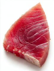 Raw tuna steak wedge isolated on white background
