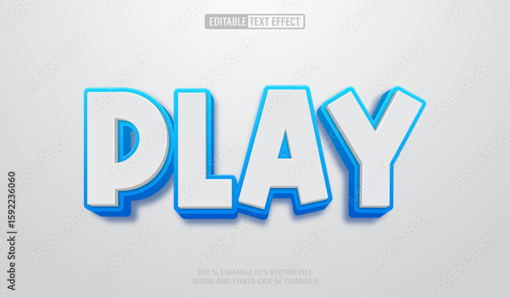 Poster editable 3d text style effect - play text effect template