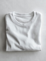 Folded white t-shirt isolated on white background