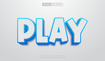 Editable 3d text style effect - Play text effect Template