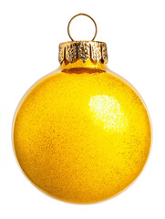 Golden Christmas ornament isolated on white background