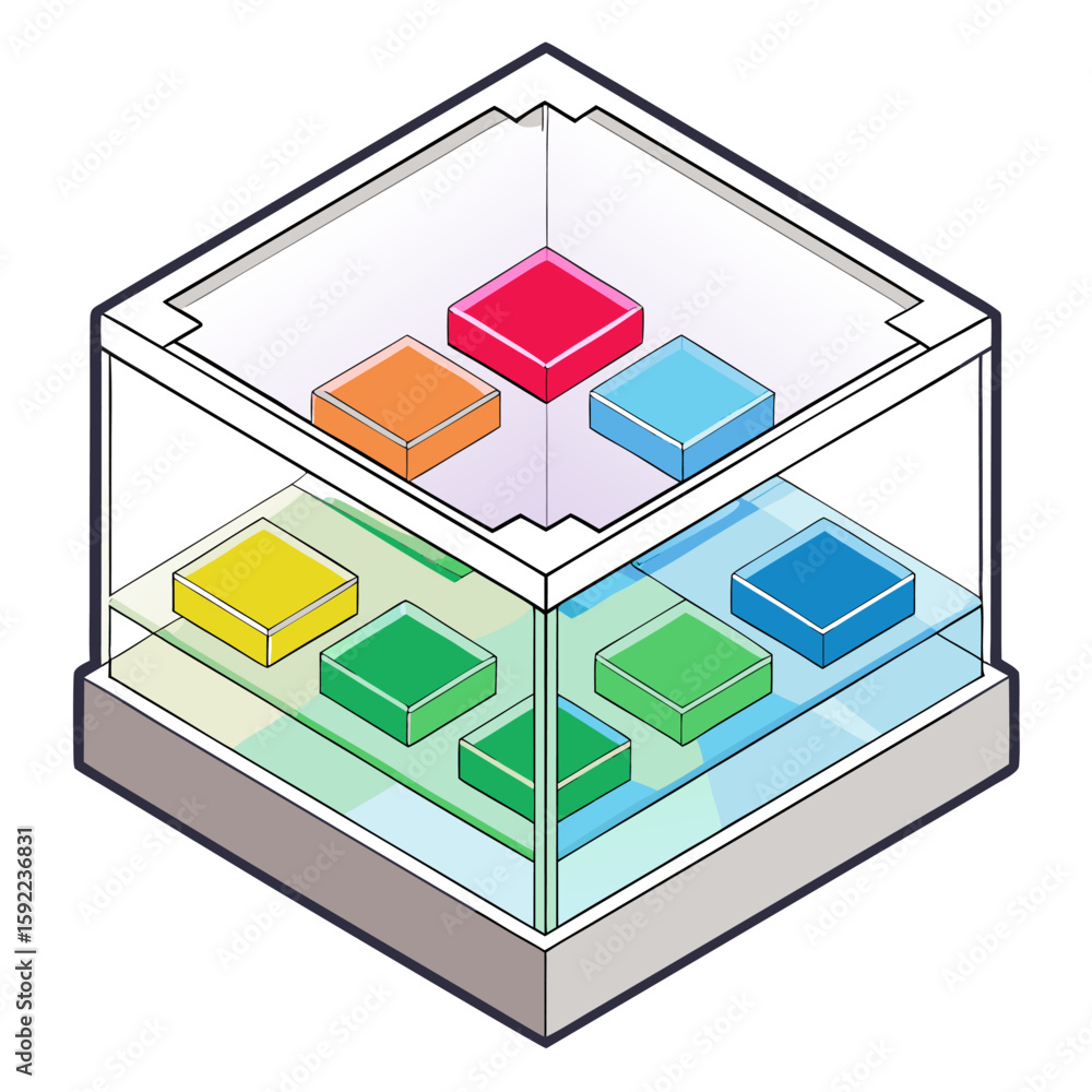 Poster clear acrylic stamping block with colorful abstract design element