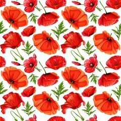 Seamless poppy pattern