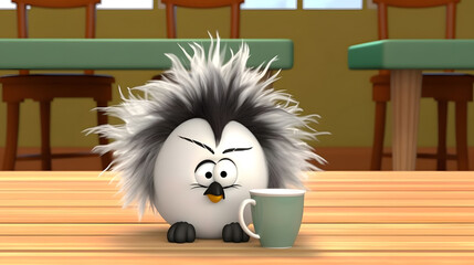 Sleepy Penguin Morning Coffee
