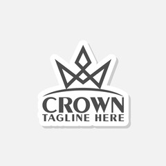 Creative Crown abstract Logo sticker isolated on gray background