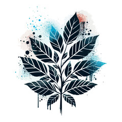 Spray painted graffiti leaves sprayed isolated with vector with white baground