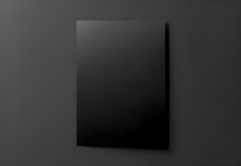 Black blank paper on isolated black background