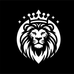 lion king logo vector wearing crown