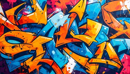 Vibrant graffiti art, bold arrows