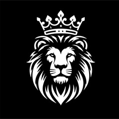 lion king logo vector wearing crown