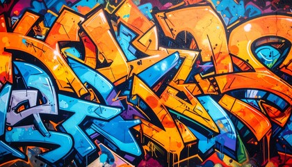 Vibrant graffiti wall art