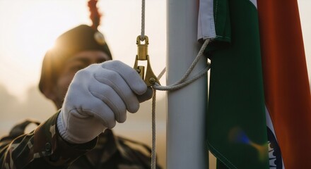 Hoisting the Indian National Flag on Independence Day