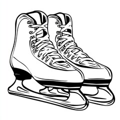 Black and white illustration of ice skates (5)