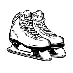Vintage ice skates graphic (2)