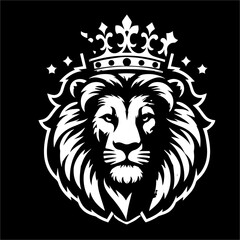 lion king logo vector wearing crown © ibnu