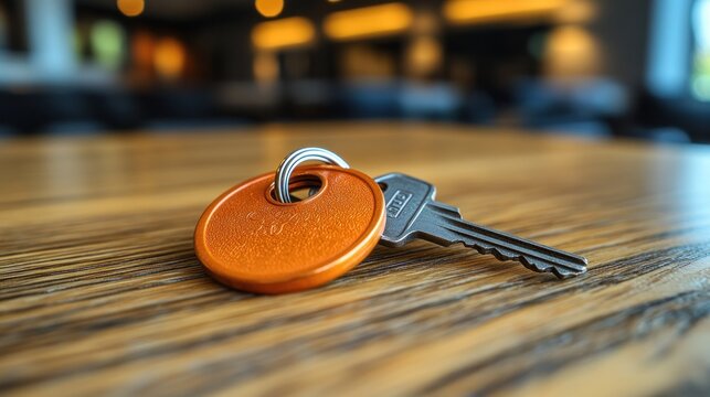Keys on a wooden table - Powered by Adobe