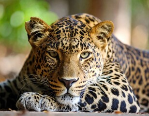 Fototapeta premium Close-up of a leopard resting (2)