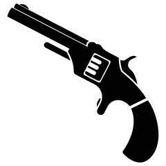 antique pistol icon, Vintage gun black, Classic weapon.