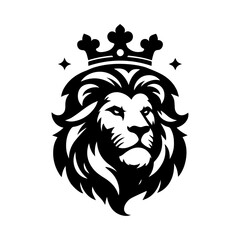 lion king logo vector wearing crown