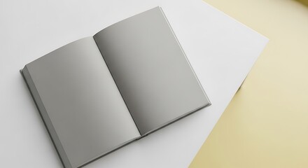 Minimalist Mockup of an Open Book on a Clean Background with Soft Pastel Tones