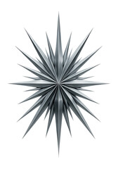 Symmetrical starburst of metallic shards, radiating from a central point.