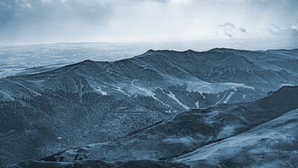 Chain of mountains of the Massif Central
