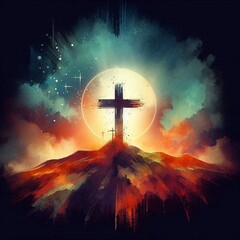 Echoes of Byzantine Light. AI generated illustration