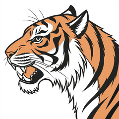 Majestic Tiger Head Profile Vector Illustration Graphic