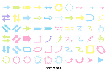 カラフルなシンプルな矢印アイコンセット