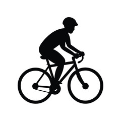 Obraz premium Person Cycling Gracefully Through Open Landscape Line Art Vector illustration