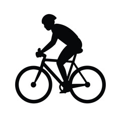 Obraz premium Cyclist Moving Forward On A Clear Road In Nature Line Art Vector illustration