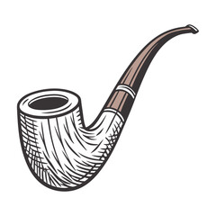 Vintage Tobacco Pipe Illustration Hand Drawn Smoking Pipe