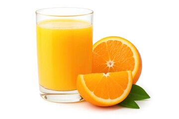 Freshly squeezed orange juice paired with vibrant slices, ready to refresh your senses