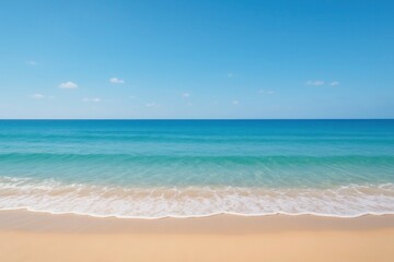 Obraz premium A Serene Beachscape Under a Clear Blue Sky
