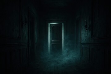 Obraz premium A Ghostly Entrance in Darkness