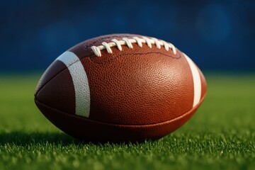 Obraz premium A Lone American Football Ball Ready for the Play