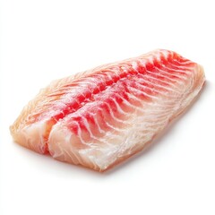 Fresh Raw Tilapia Fillet Isolated on White Background, Ready to Cook, Healthy Eating, Seafood, High Protein, Culinary Ingredient