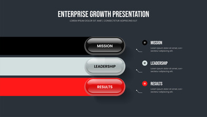Corporate Planning Three Element Infographic Frame Template. Advertising Forecast 3 Option Diagram Slideshow Design. Sales Plan Presentation Layout Vector Illustration.