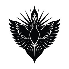 Holy Spirit Dove Religious Symbol Vector Art Graphic