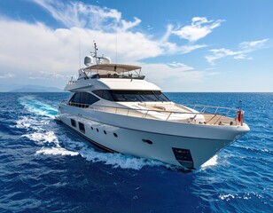 Luxurious yacht sailing on a sunny day